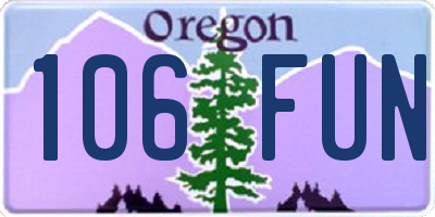 OR license plate 106FUN