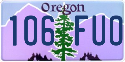 OR license plate 106FUO