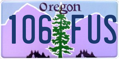 OR license plate 106FUS