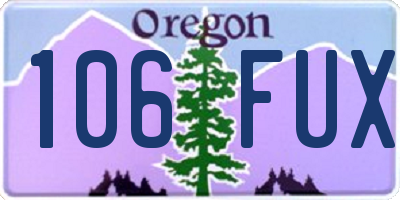 OR license plate 106FUX