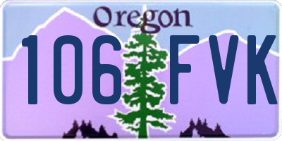 OR license plate 106FVK