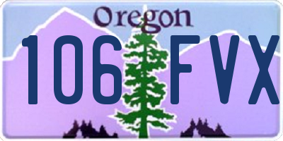 OR license plate 106FVX