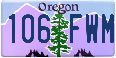 OR license plate 106FWM