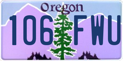 OR license plate 106FWU
