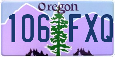 OR license plate 106FXQ