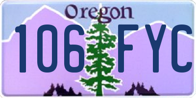 OR license plate 106FYC
