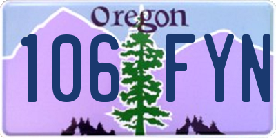 OR license plate 106FYN