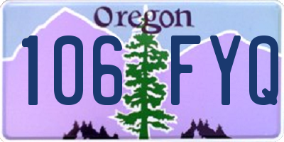 OR license plate 106FYQ