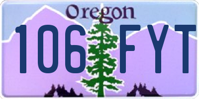 OR license plate 106FYT