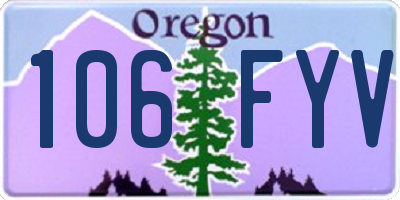 OR license plate 106FYV