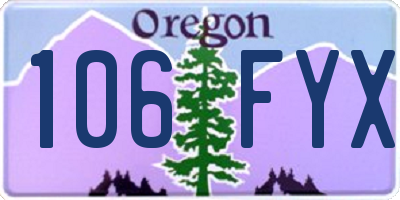 OR license plate 106FYX
