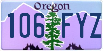 OR license plate 106FYZ