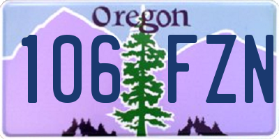 OR license plate 106FZN