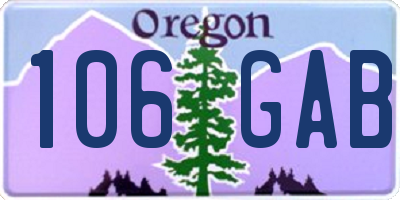 OR license plate 106GAB