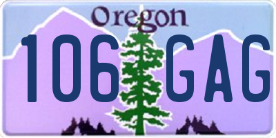 OR license plate 106GAG