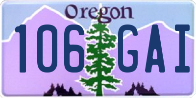 OR license plate 106GAI