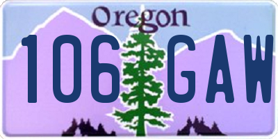 OR license plate 106GAW