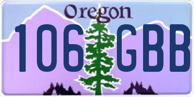 OR license plate 106GBB