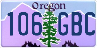 OR license plate 106GBC
