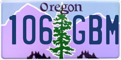 OR license plate 106GBM