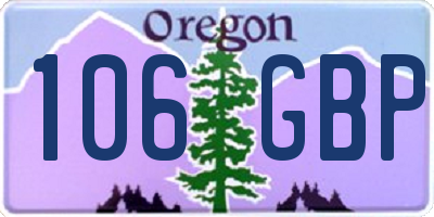 OR license plate 106GBP