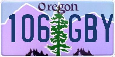 OR license plate 106GBY