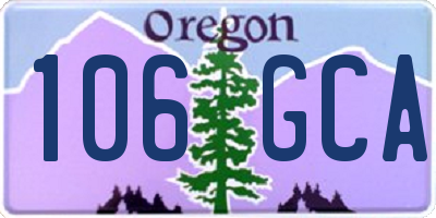 OR license plate 106GCA