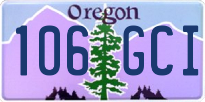 OR license plate 106GCI