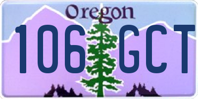 OR license plate 106GCT