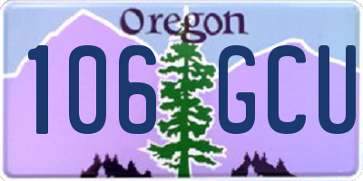 OR license plate 106GCU