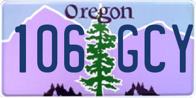 OR license plate 106GCY
