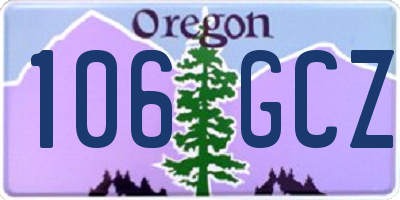 OR license plate 106GCZ