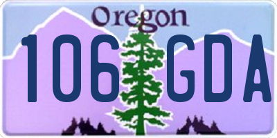 OR license plate 106GDA