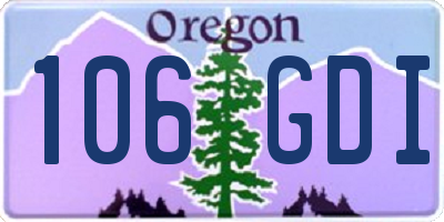 OR license plate 106GDI