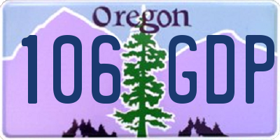 OR license plate 106GDP