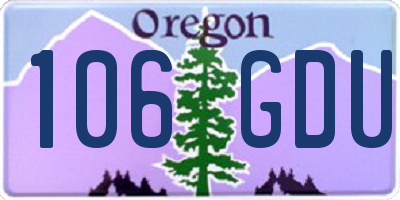 OR license plate 106GDU