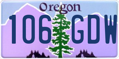 OR license plate 106GDW