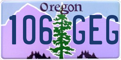 OR license plate 106GEG