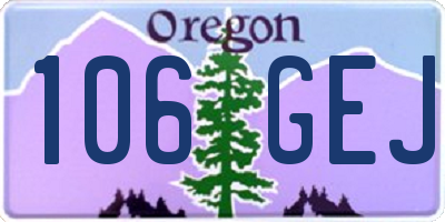 OR license plate 106GEJ
