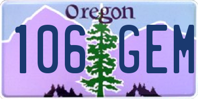OR license plate 106GEM