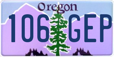 OR license plate 106GEP