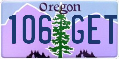 OR license plate 106GET