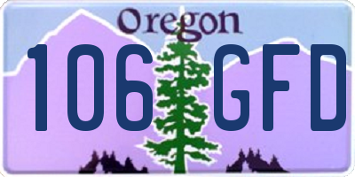 OR license plate 106GFD