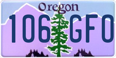 OR license plate 106GFO