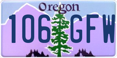 OR license plate 106GFW
