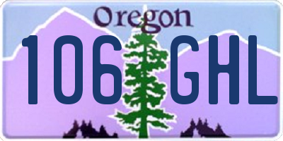 OR license plate 106GHL