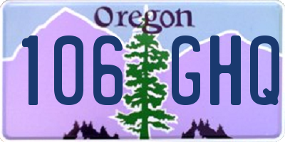 OR license plate 106GHQ