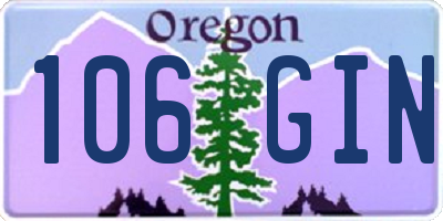 OR license plate 106GIN