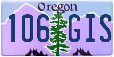 OR license plate 106GIS