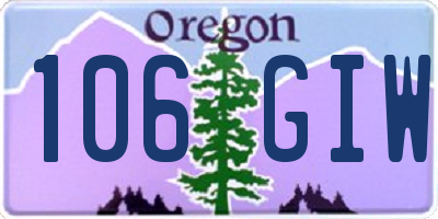 OR license plate 106GIW
